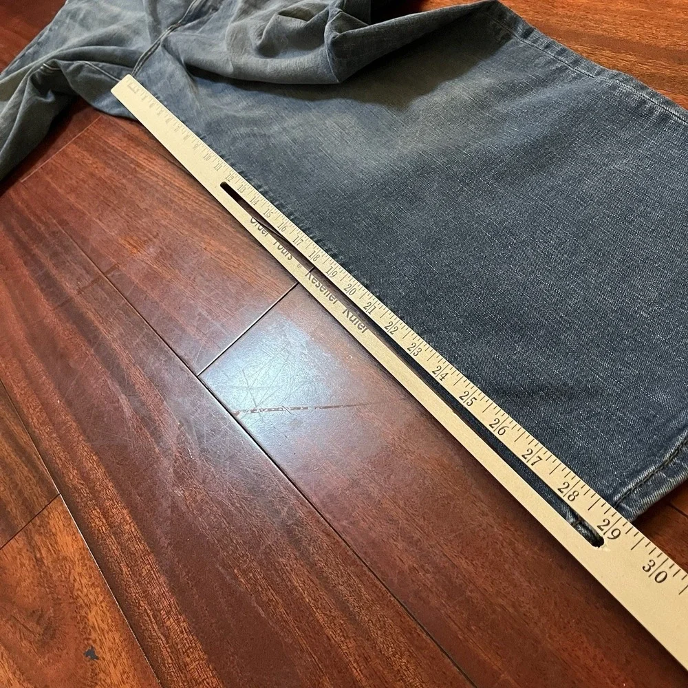 Lee Jeans Men 48x30 Blue Extreme Motion MVP Relaxed Straight Whiskering Stretch